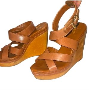 Vince Camuto Strappy Leather Platform Wedges